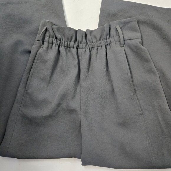 Aritzia Wilfred Size 2 Wide Leg Elastic Waist Pull-On Ankle Pants Green High-Wa - Picture 6 of 10